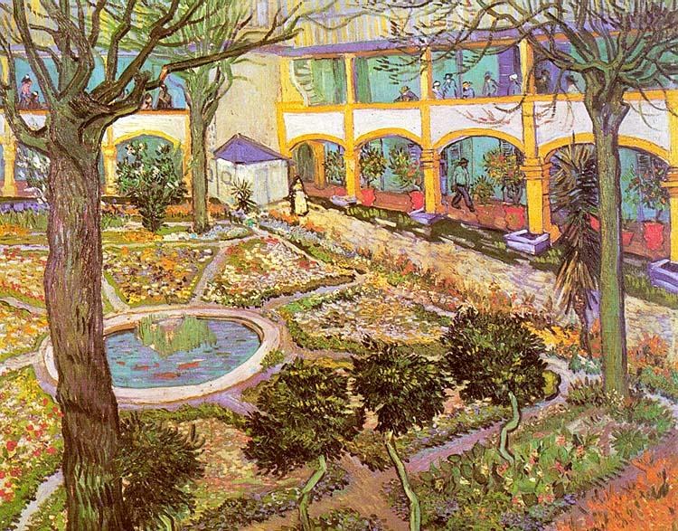Vincent van Gogh The Courtyard of the Hospital in Arles